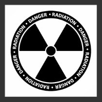 Black and White Radiation Symbol Poster posters
