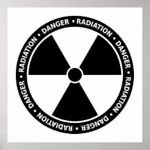 Black and White Radiation Symbol Poster