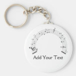 Black and White Rainbow Shaped Music Staff Keychains