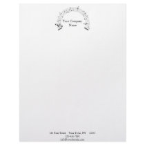Black and White Rainbow Shaped Music Staff Customized Letterhead