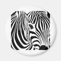 Black and White Refrigerator Magnet