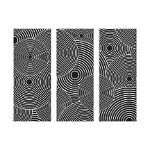 Black and White Retro Circles Pattern Stretched Canvas Prints