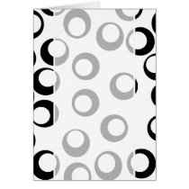 Black and White Retro Circles Pattern. Greeting Card