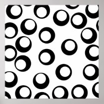 Black and White Retro Circles Pattern. Print