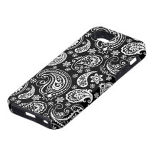 Black And White Retro Paisley Ham Pattern