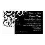 Black and White Reverse Swirl Business Cards