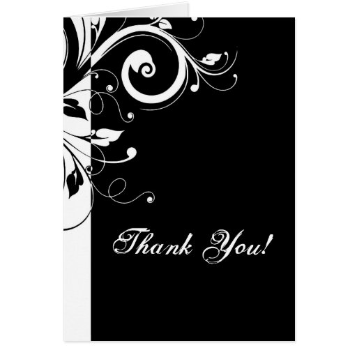 Black and White Reverse Swirl Design Card