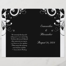 Black and White Reverse Swirl Foldable Program Flyers