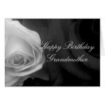 Black and White Rose Grandmother Birthday Card