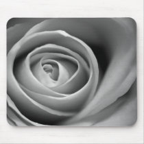 Black and White Rose Mouse Pad
