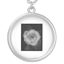 Black and White Rose. Personalized Necklace