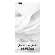 Black and White Rose wedding Custom Photo Card
