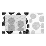 Black and White Roses Pattern. Personalized Photo Card