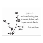 Black and White Roses Wedding Charity Favour Card Business Card Templates