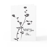 Black and White Roses Will You Be My Bridesmaid