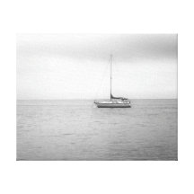 Black and White Sailboat Photo Canvas Prints