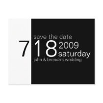 Black and White Save the Date Postcards