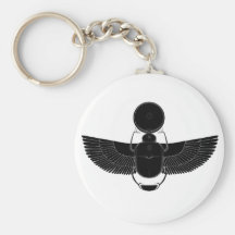 Black and White Scarab Keychain