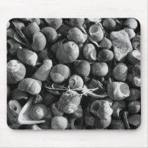 Black and White sea shells Mouse Pads