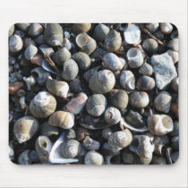 Black and White sea shells Mouse Pad