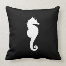Black and White Seahorse Pillows