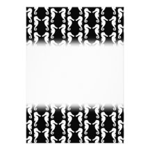 Black and White Seahorses Pattern. Custom Invite