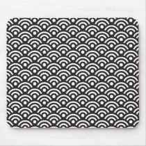 Black and White Seigaiha Pattern Mousepad mousepads