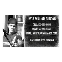 Black and white senior 411 card business cards