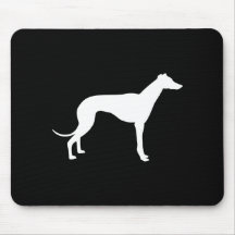 Black and White Shape of Greyhound Mouse Pads