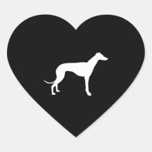 Black and White Shape of Greyhound Stickers