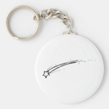 Black and White Shooting Star Keychain