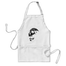 Black and White Skull Design. Aprons
