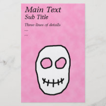 Black and White Skull. Primitive Style. Full Color Flyer