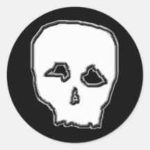 Black and White Skull. Sticker