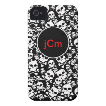 Black and White Skulls Custom Phone Case iPhone 4 Case-Mate Cases