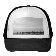 Black and White Sky Posts Mesh Hat