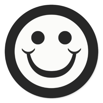 BLACK AND WHITE SMILEY FACE by dgpaulart