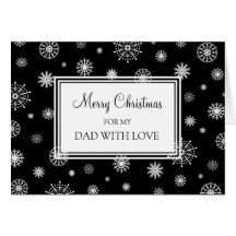 Black and White Snow Dad Merry Christmas Card