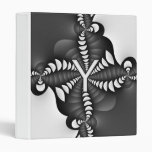 Black and White Spiral Fractal Monogram Y Binder
