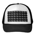 Black and White Spiral Swirl Pattern. hats