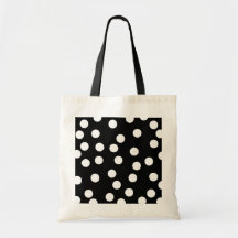 Black and White Spotty Design. Canvas Bag