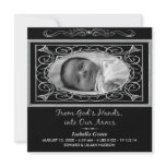 Black and White Square Birth Annoucement Custom Invites