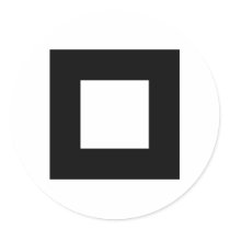 Black and White Square Design. Round Stickers