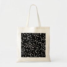 Black and White Square Dots Pattern. Tote Bags