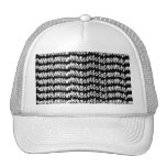 Black and white squiggle pattern. hats
