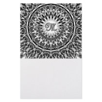 Black and White Star Flower Monogram M