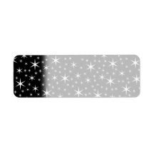 Black and White Stars Pattern. Custom Return Address Label