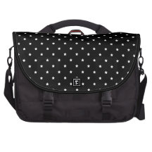 Black and White Stars Pattern. Laptop Commuter Bag