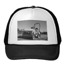 Black And White Steamroller Trucker Hat