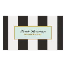 Black and White Stripes Boutique Business Card